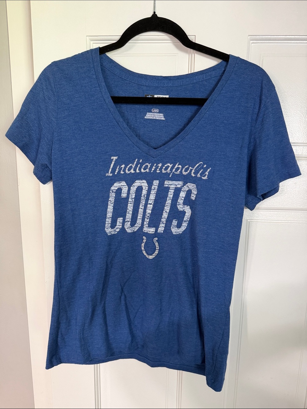 Indianapolis Colts Womenβs Royal Blue V-Neck Tee
